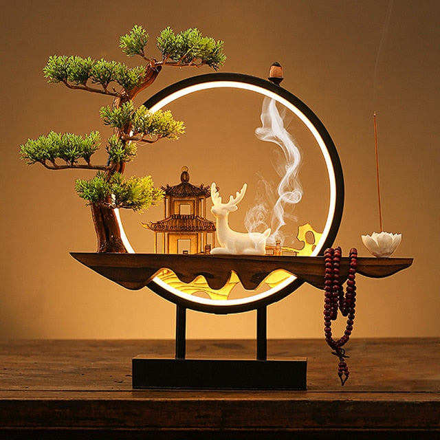 Tranquil Incense Burner Table Lamp 