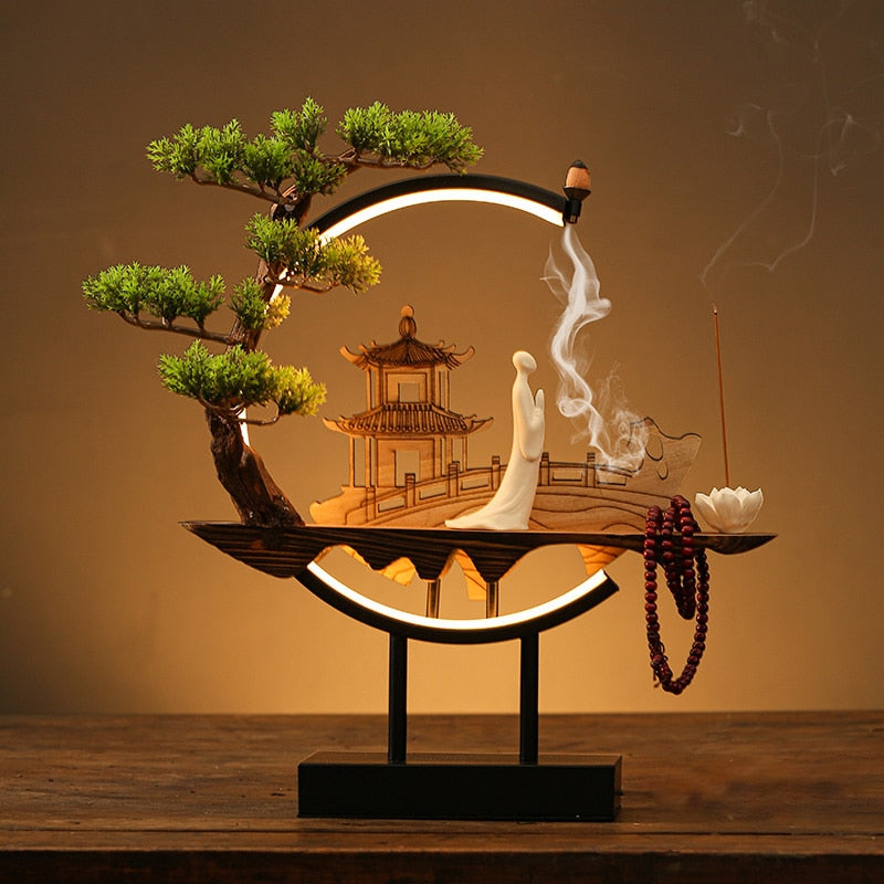 Minimalist Tranquil Incense Burner Table Lamp