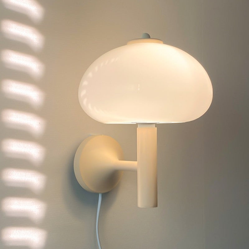 Awesome White Mushroom Glass Wall Lamp