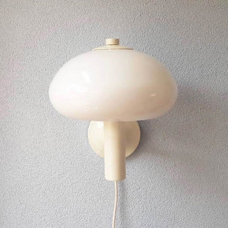 Best White Mushroom Glass Wall Lamp