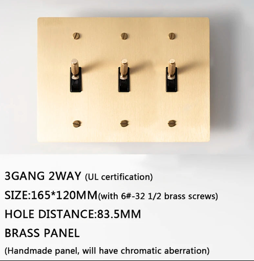 Amazing Golden Brass Panel Switch