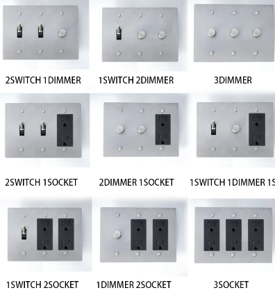 Awesome Brass Mixed Dimmer Switch 3-Gang