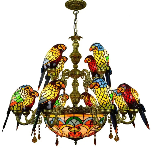 Beautifull Glass Parrot Chandelier