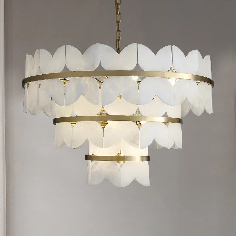 Best Patanga Alabaster Chandelier Light