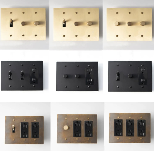 Buy Brass Mixed Dimmer Switch 3-Gang