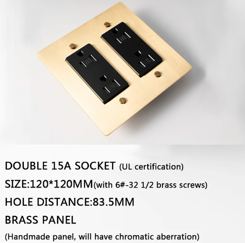 Decorative Golden Brass Panel Switch