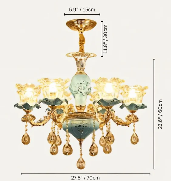 Elegant Blanche Chandelier-Blue