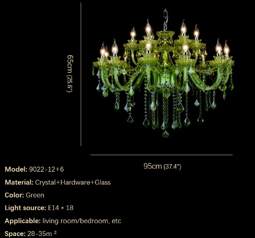 Elegant Brigitte Chandelier-Green