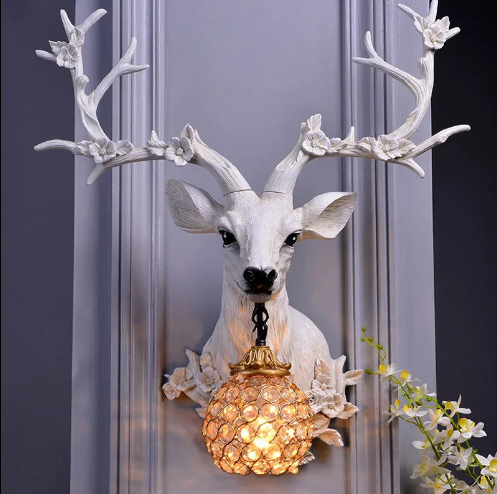 Elegant Deer Head Wall Lamp