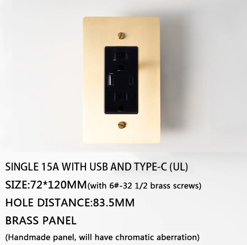 Elegant Golden Brass Panel Switch