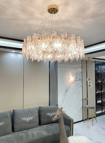 Elegant Rafahia Glass Crystal Chandelier