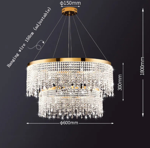 Elegant Rexana Crystal Tiered Chandelier