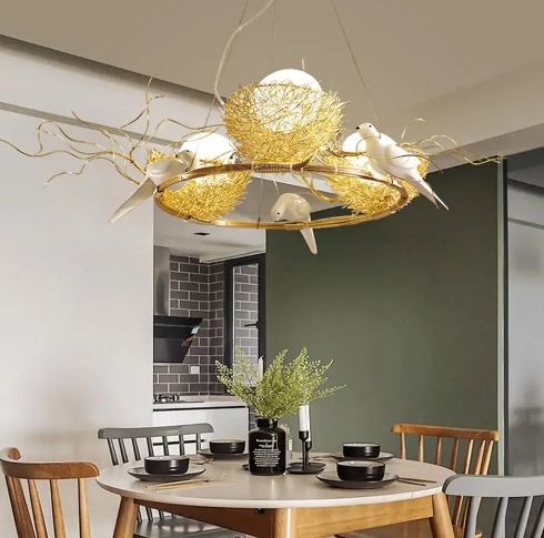 Elegant_Gold_Nest_Chandelier