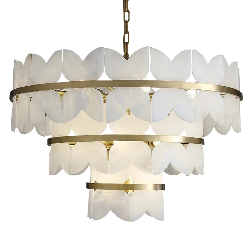 Elegant Patanga Alabaster Chandelier Light