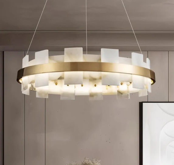 Luxury Varnaka Alabaster Chandelier Light