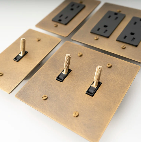 Minimalist Brass Mixed Dimmer Switch_2-Gang