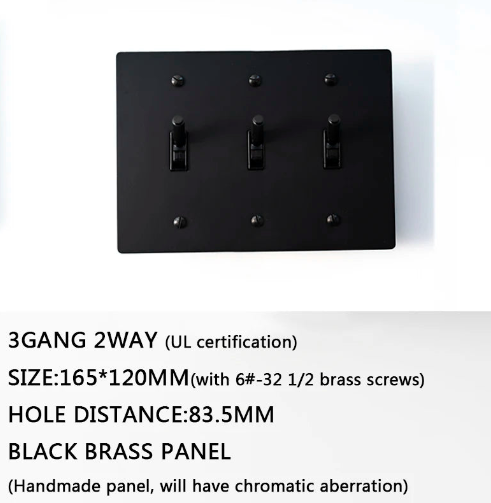 Minimalist Whole Black Brass Panel Plate