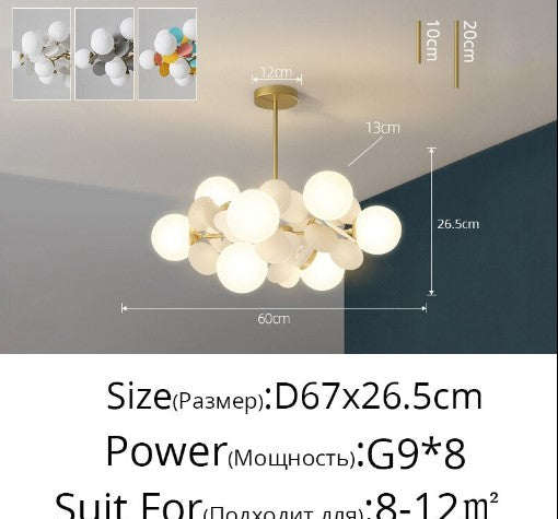 Opal Chandelier Size