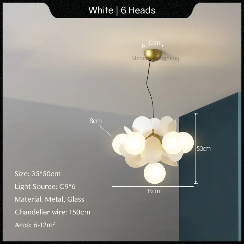 Buy Size 35cm 6 Head Opal Chandelier - Open Box