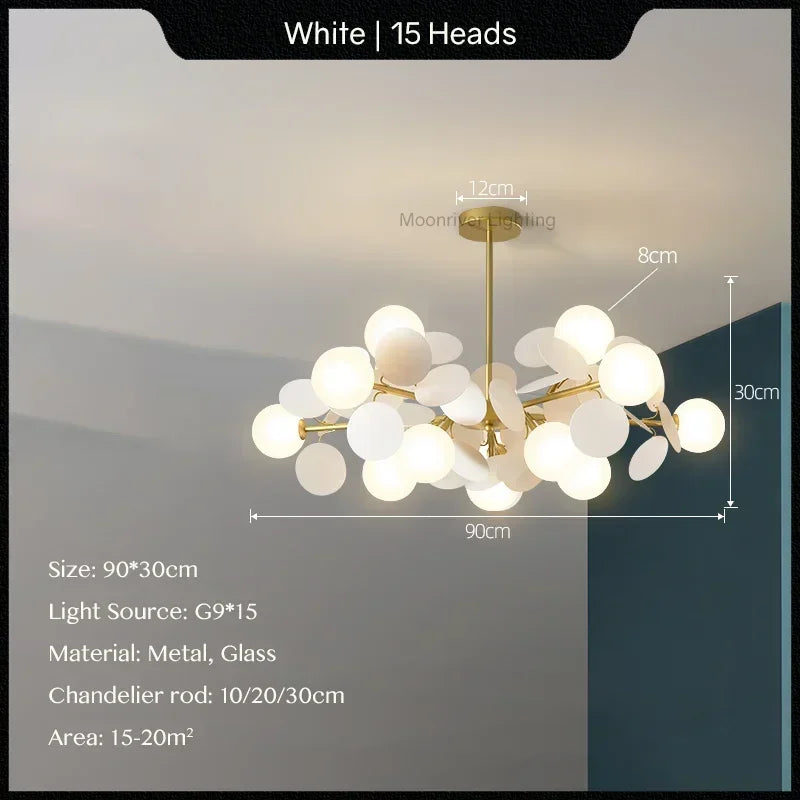 Buy Size 90cm 15 Head Opal Chandelier - Open Box