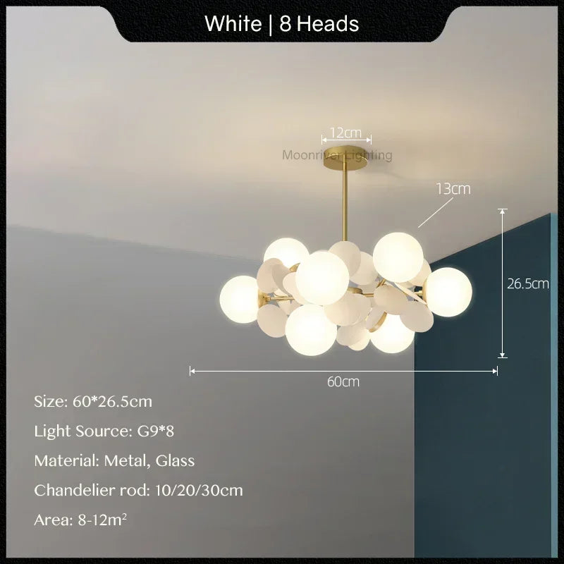 Buy Size 60cm 8 Head Opal Chandelier - Open Box