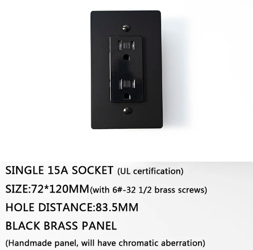 Socket Whole Black Brass Panel Plate Size