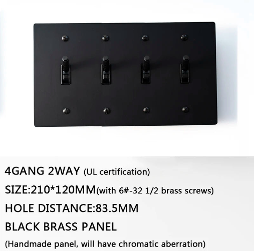 Stylish Whole Black Brass Panel Plate