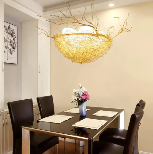 Stylish_Gold_Nest_Chandelier