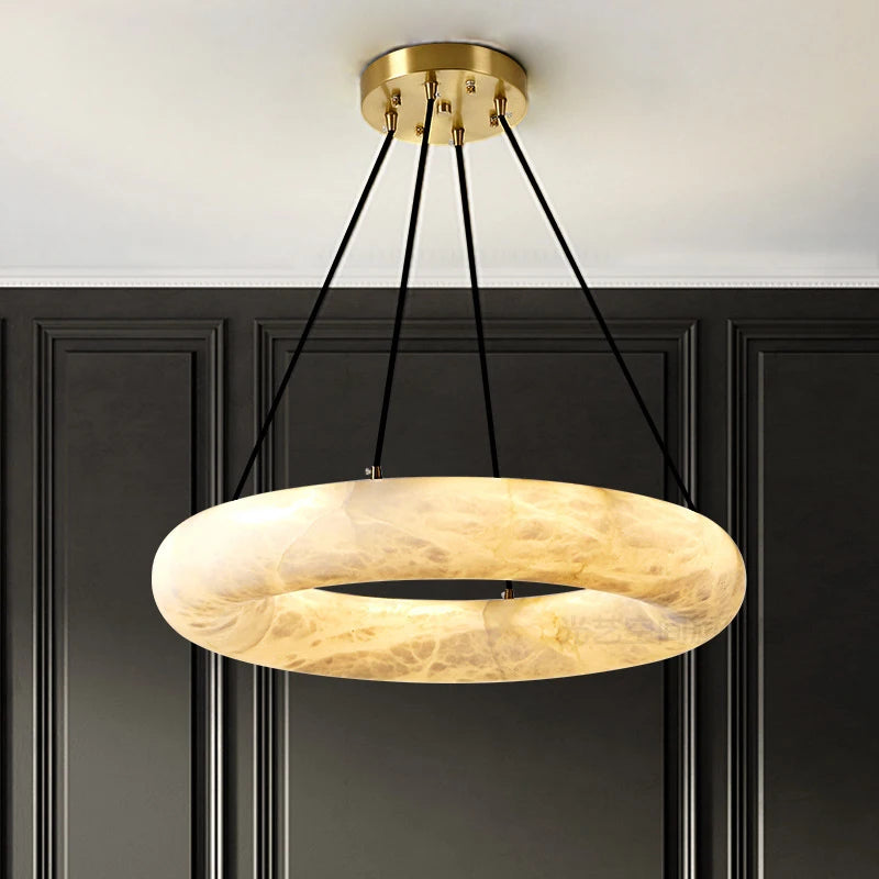 Stylish Kyklos Alabaster Chandelier Light