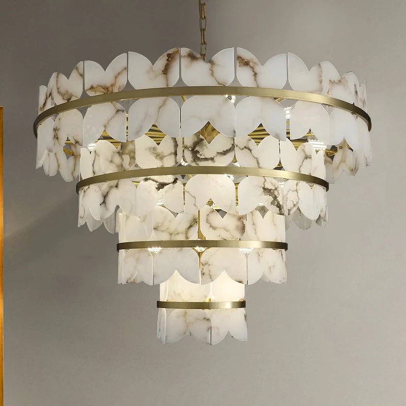 Stylish Patanga Alabaster Chandelier Light