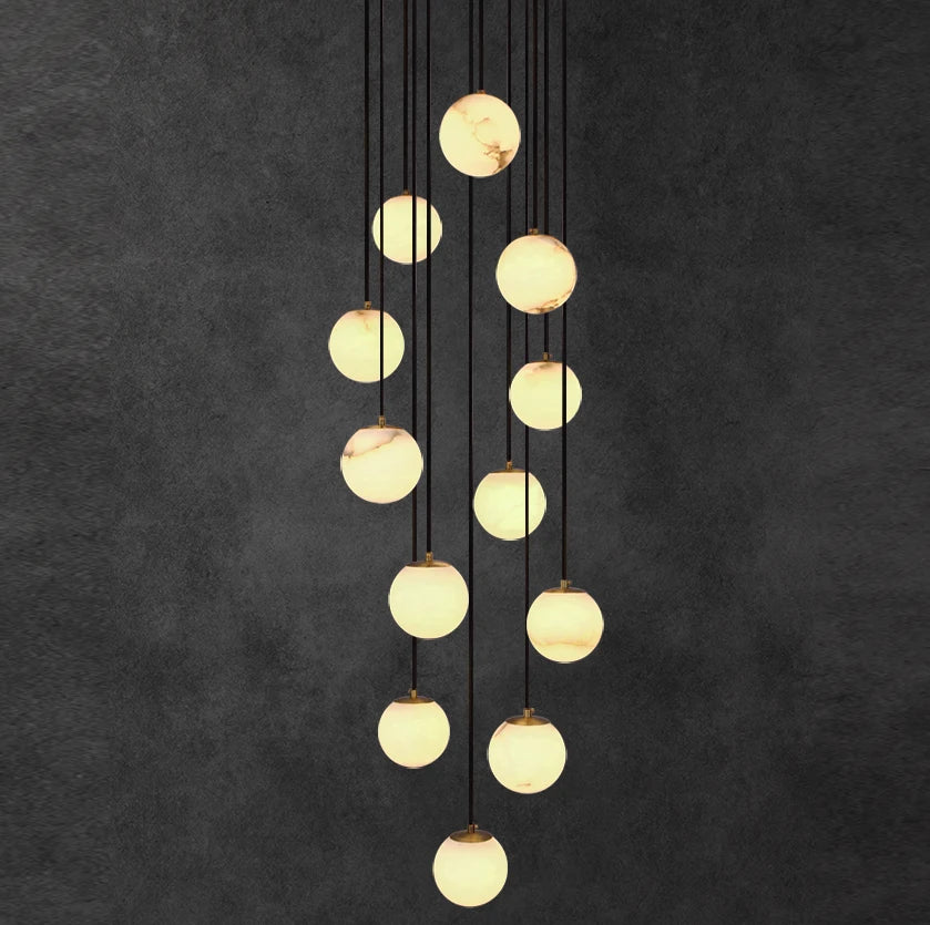 Stylish Tama Alabaster Chandelier Light