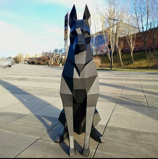 Unique Black Dobermann Origami Figurine