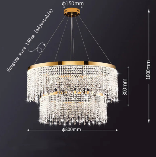 Unique Rexana Crystal Tiered Chandelier