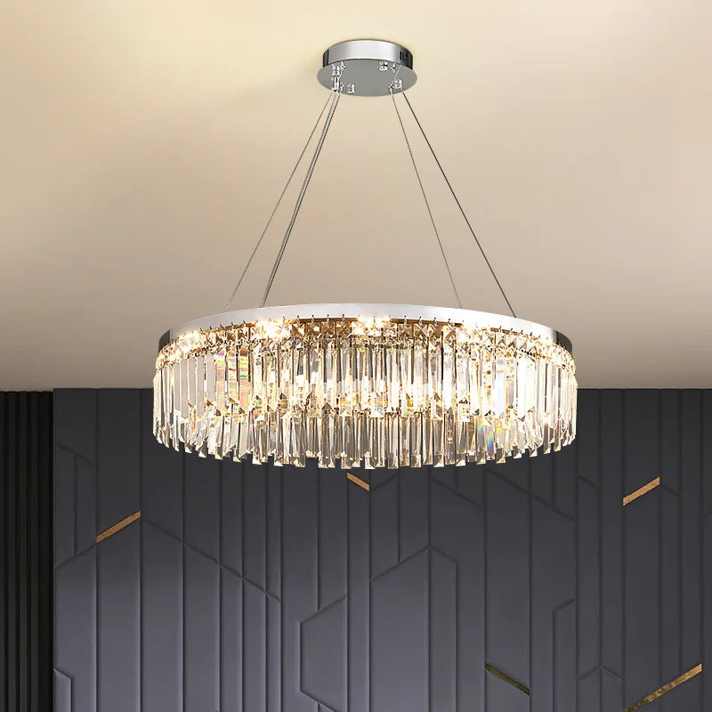 Unique Chris Crystal Round Chandelier