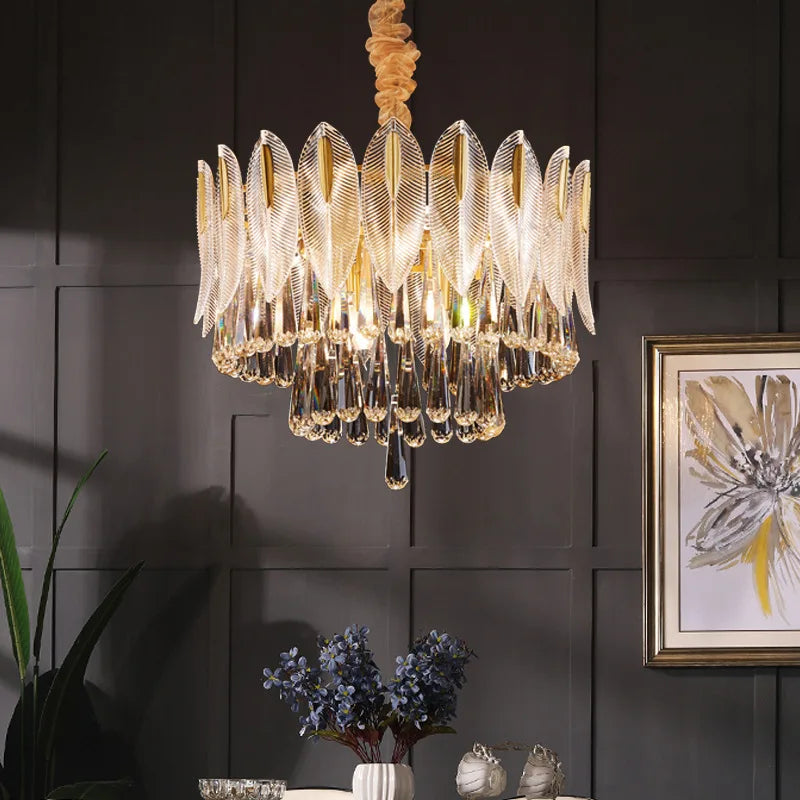 Unique Nehora Linear Crystal Chandelier