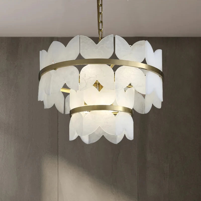 Unique Patanga Alabaster Chandelier Light