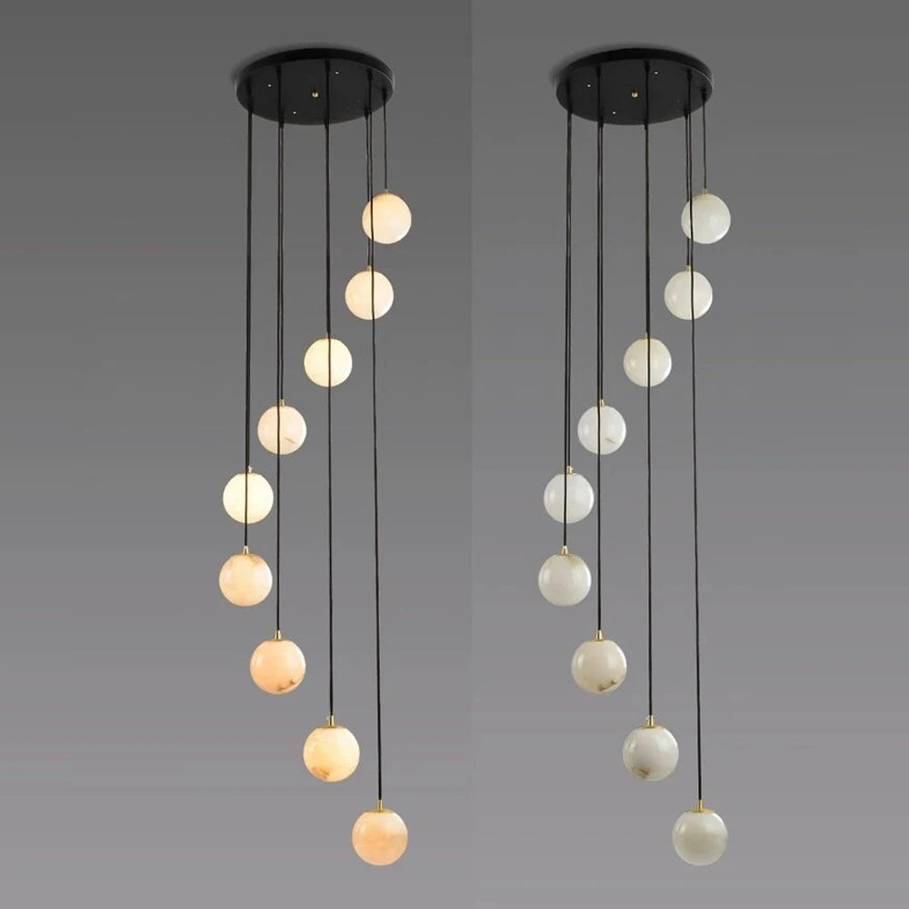 Unique Tama Alabaster Chandelier Light