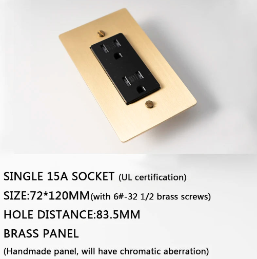 luxury Golden Brass Panel Switch