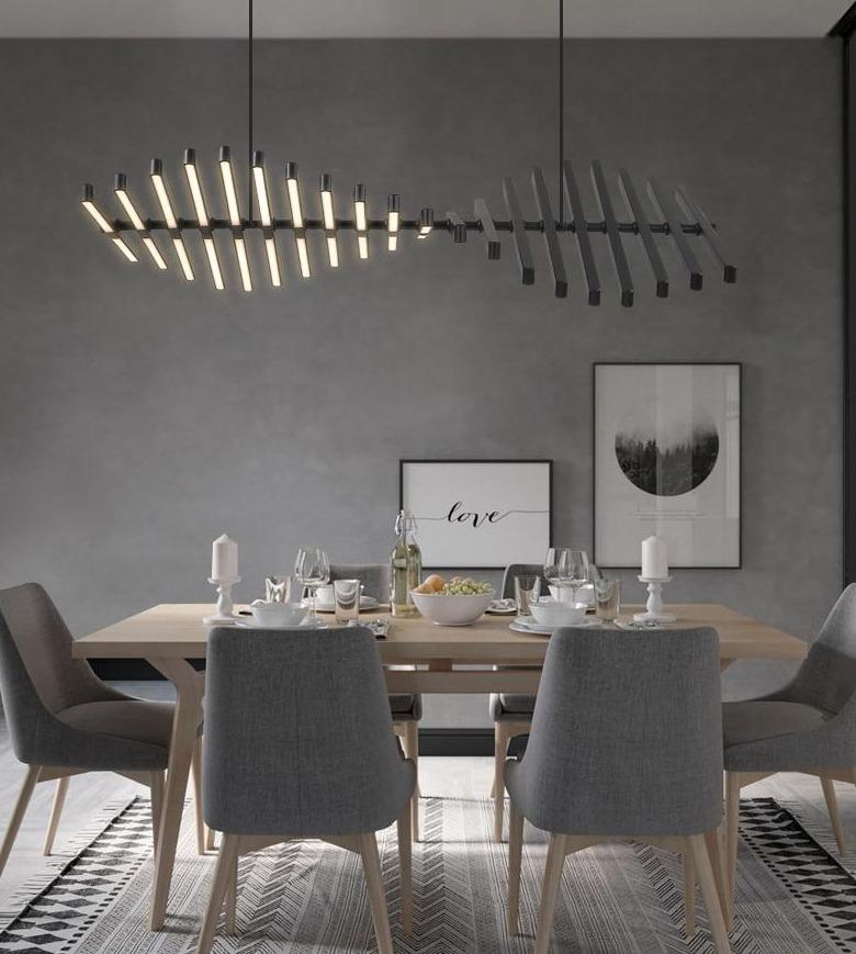 Unique Waves Chandelier Dimmable